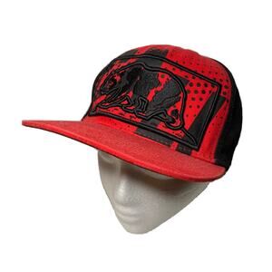 California Republic Snapback Red Black Top Level Men's Cap Adjustable Cali Bear